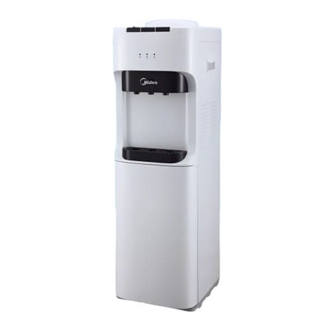 Bebedero de pie con carga inferior Midea YL1633S, agua fría, caliente y natural, con compresor, blanco