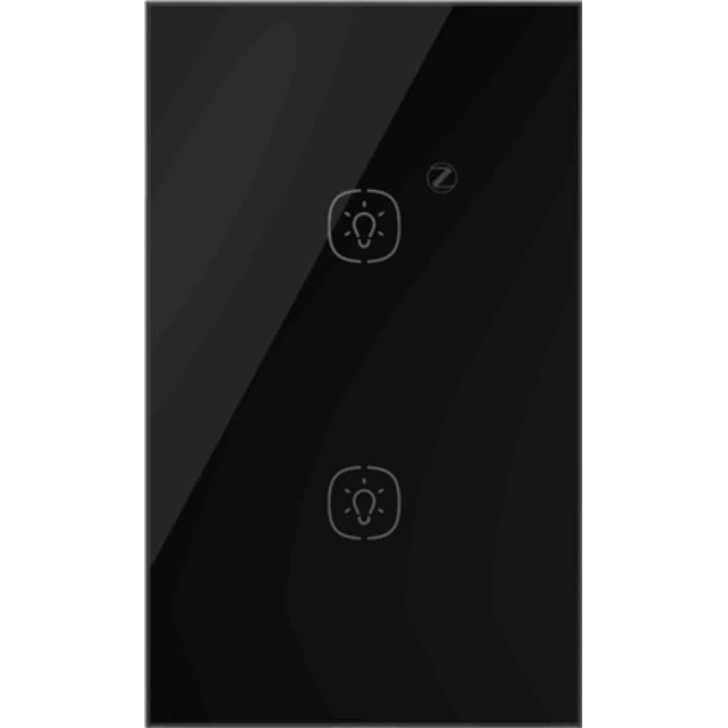 Homie HSS02TR-BLK Zigbee Smart-Touch-Wandschalter, 2-fach, Schwarz