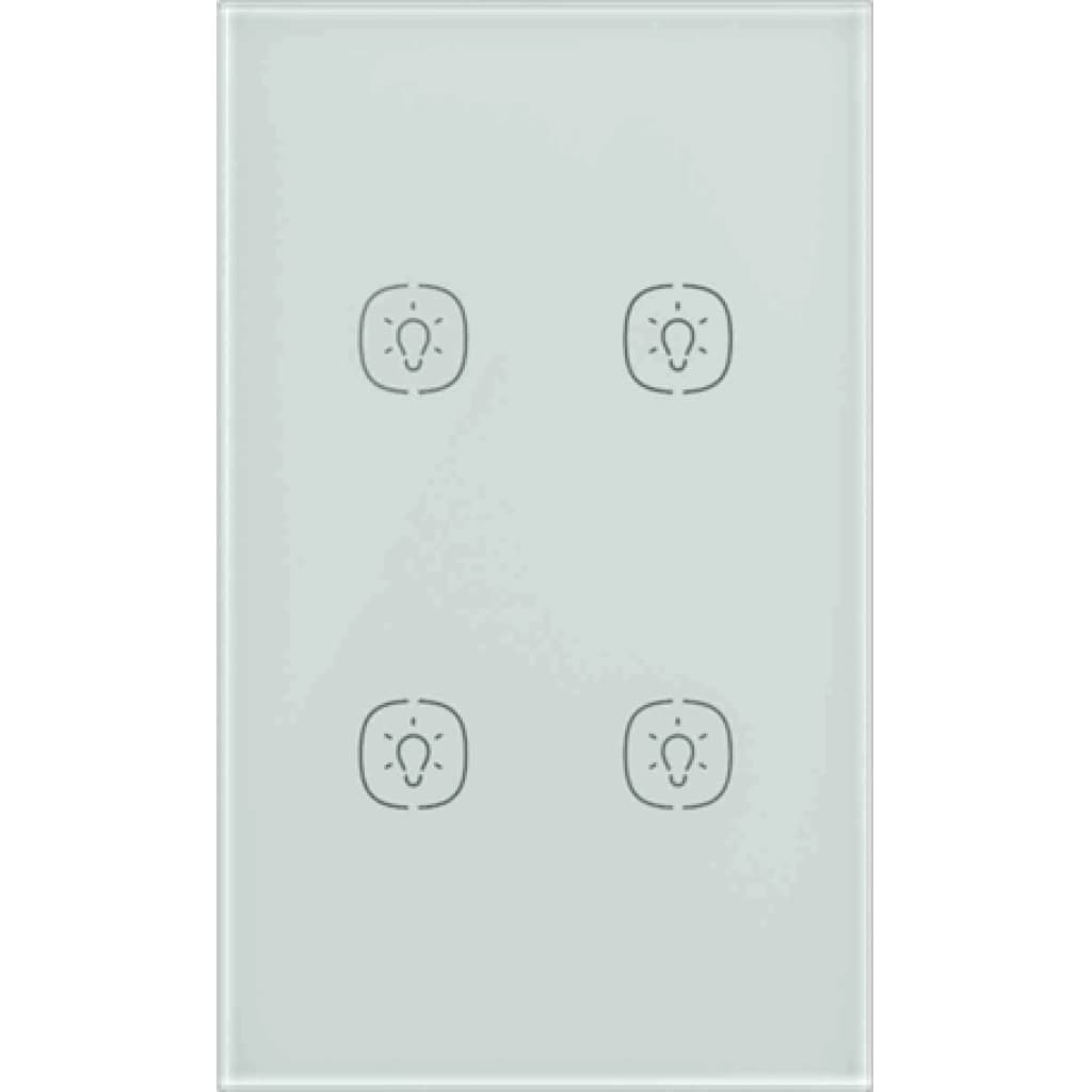 Homie HSS04TR Zigbee Smart Touch Wall Switch, 4-Gang, White, image 1 of 1