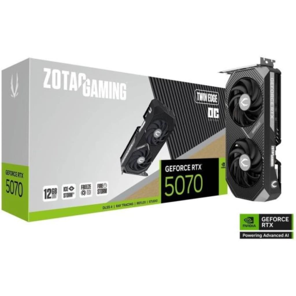 Placa de video Zotac Gaming GeForce RTX 5070 Twin Edge OC, 12 GB GDDR7