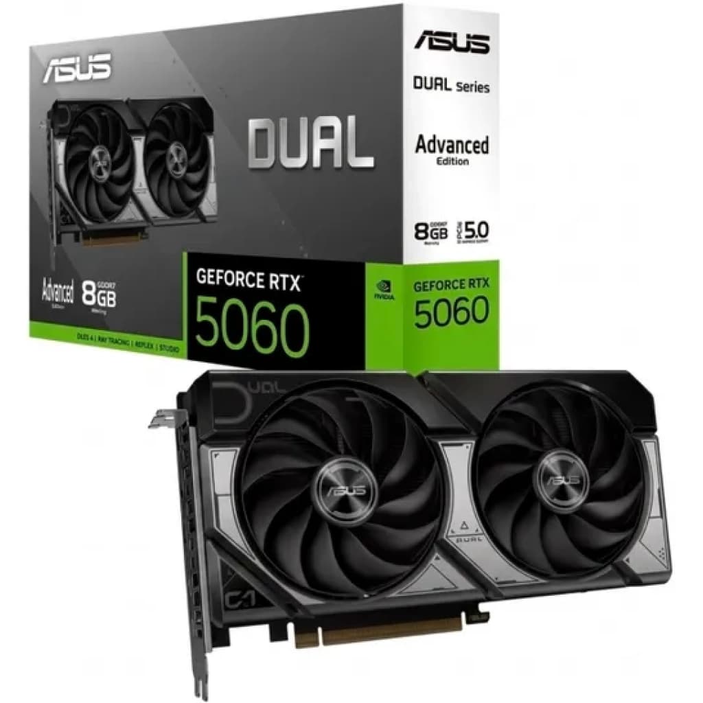 Placa de video ASUS Dual GeForce RTX 5060 OC, 8 GB GDDR7