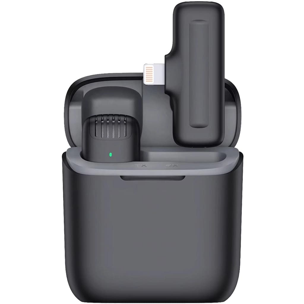 Microfone de lapela sem fio BW NJ11 para iPhone (Lightning) com estojo de carga