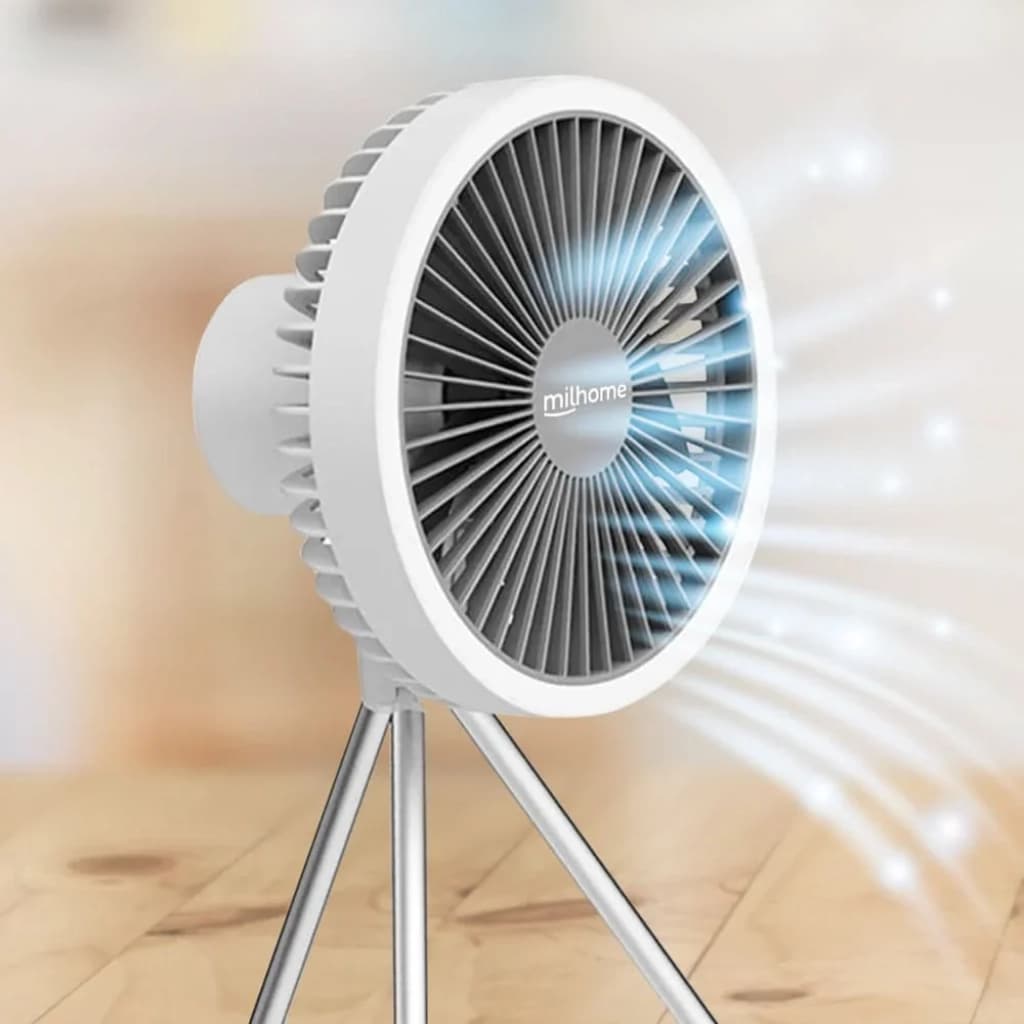 Ventilador sem fio recarregável 3 em 1 Milhome AeroFlow com luz LED