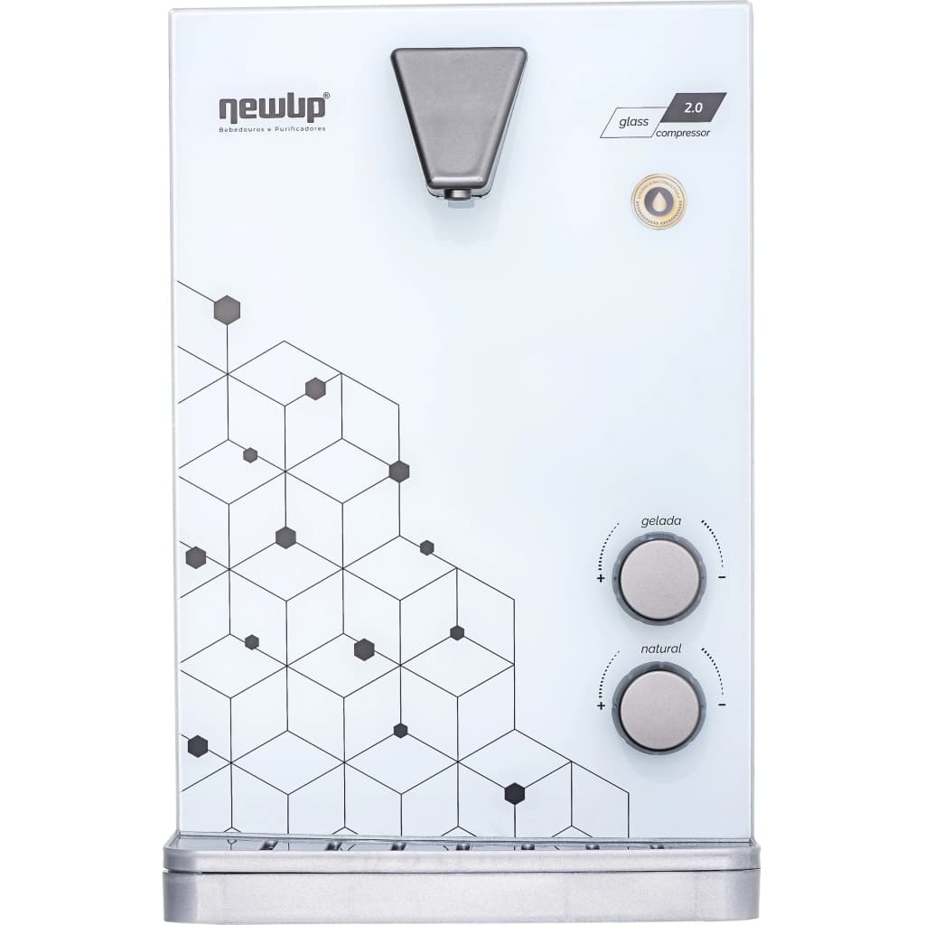 New.Up Glass 2.0 Countertop Water Purifier with Compressor, Cold and Room Temperature, White