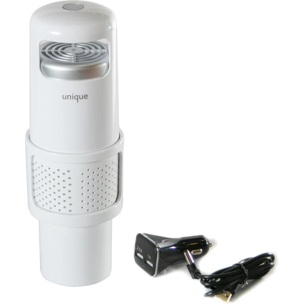 Purificador de ar automotivo Unique RC-PURI05B com filtro HEPA e USB duplo, imagem 1 de 1