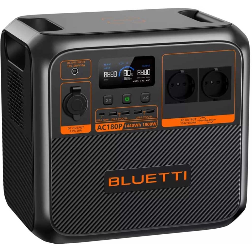 Bluetti AC180P Portable Power Station, 1440 Wh, 1800 W