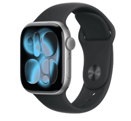 Apple Watch Series 11 GPS + Cellular 46 mm, caja de aluminio gris espacial con correa deportiva negra S/M (MFC94LW/A)