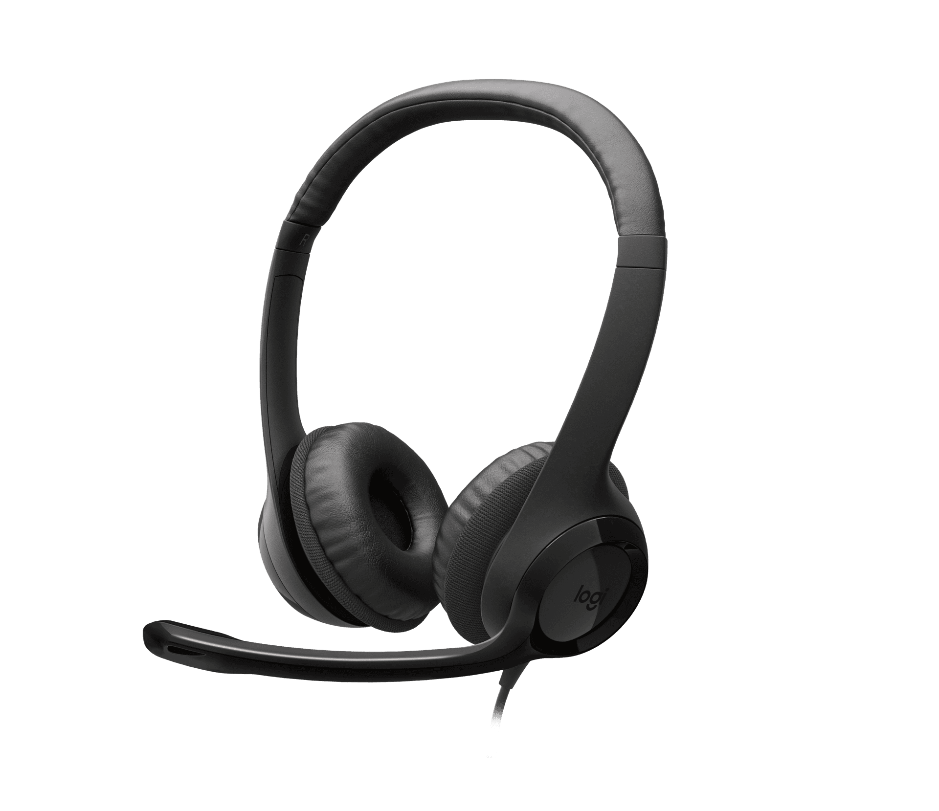 Logitech H390 USB-Stereo-Headset mit geräuschunterdrückendem Mikrofon, Schwarz (981-000014)