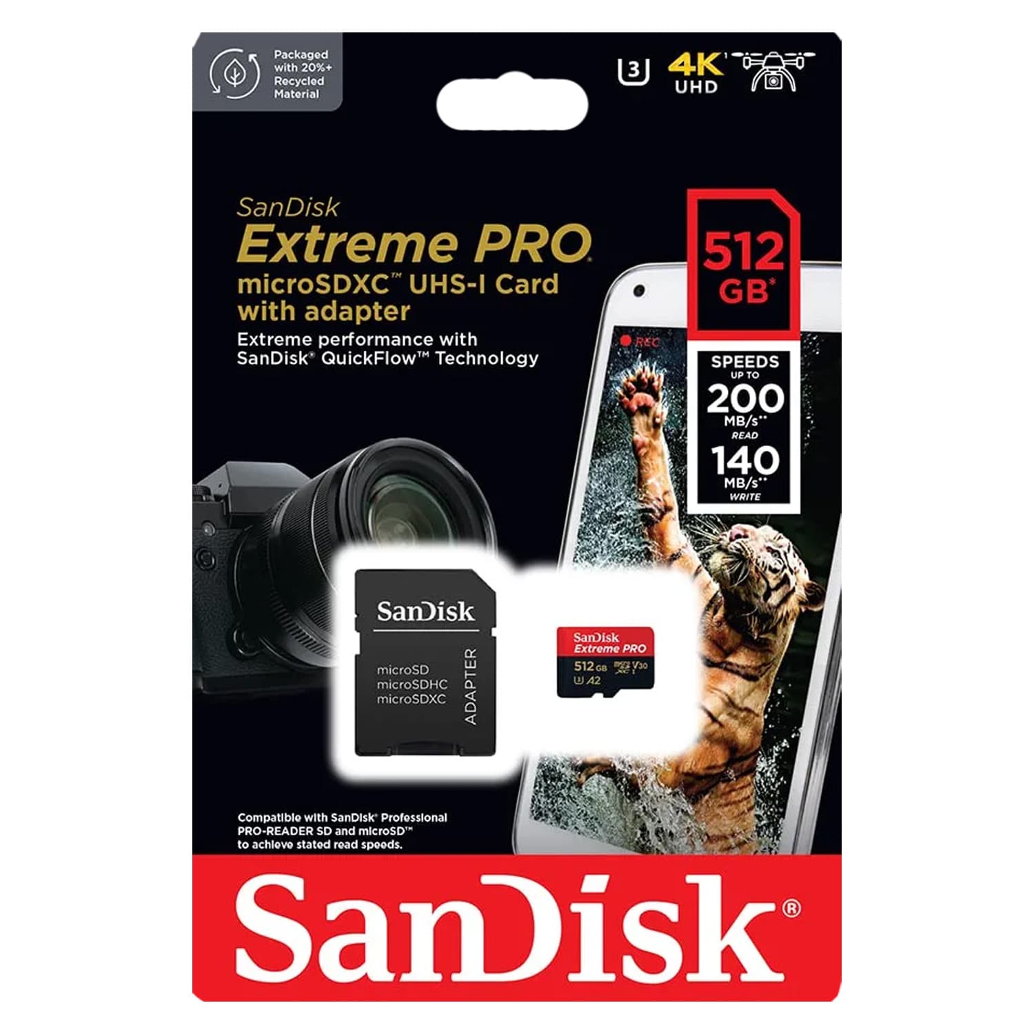 SanDisk Extreme PRO 512GB microSDXC Karte (SDSQXCD-512G-GN6MA), Bild 1 von 2