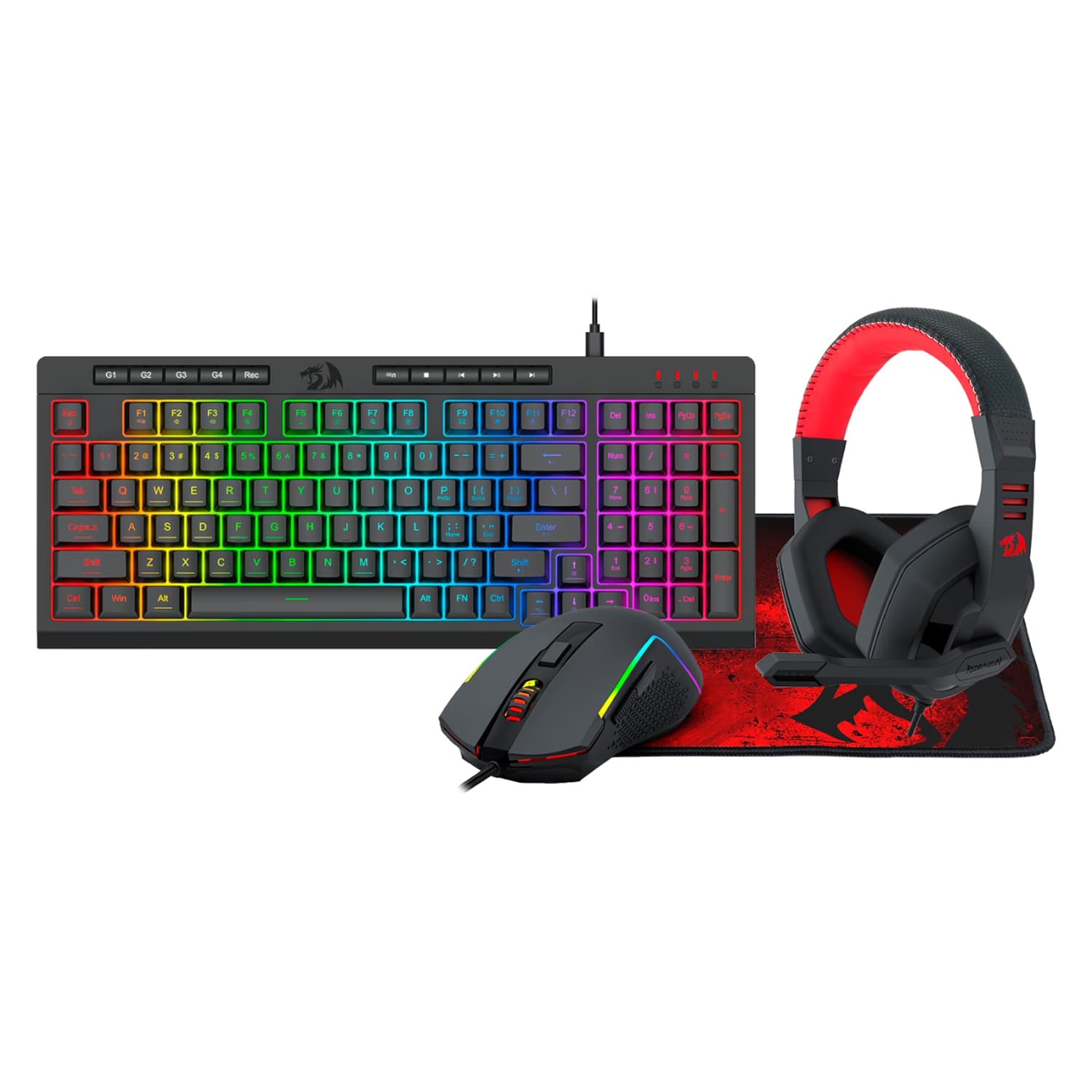 Redragon S149 4-in-1 (Keyboard, Mouse, Headset, Mouse Pad) Gaming Keyboard and Mouse Kit, image 1 of 1