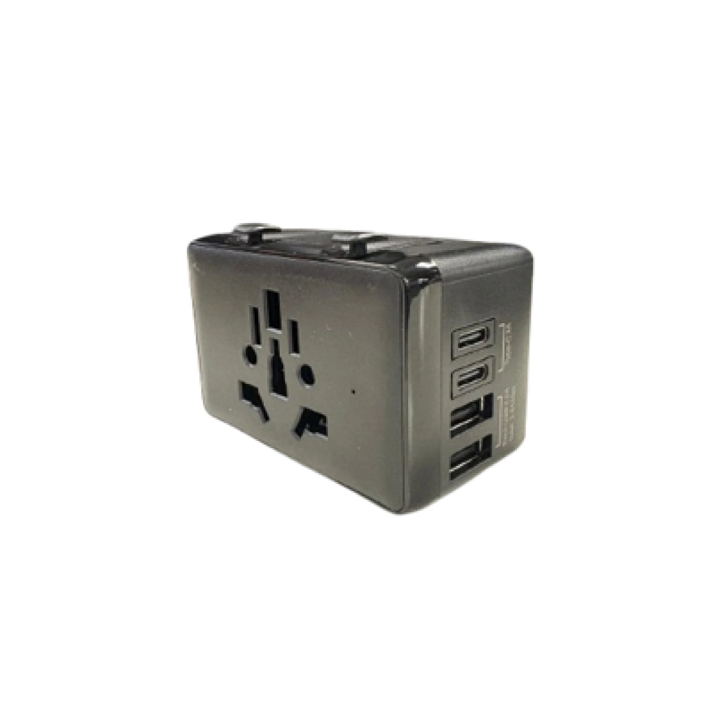 International travel adapter, 100-240 V, with USB