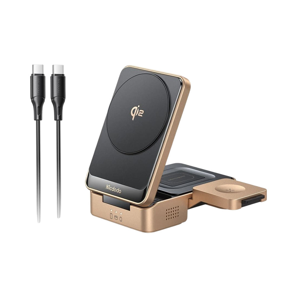 Mcdodo CH-5193 3-in-1 Wireless Charging Stand, Gold, image 1 of 1