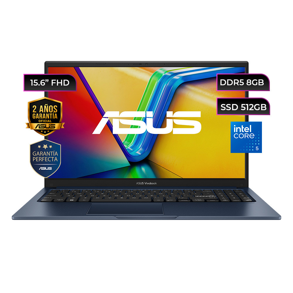ASUS Vivobook 15 (X1504VA-BQ4178W) 15,6"-Laptop, Intel Core 5 120U, 8 GB RAM, 512 GB SSD, spanische Tastatur