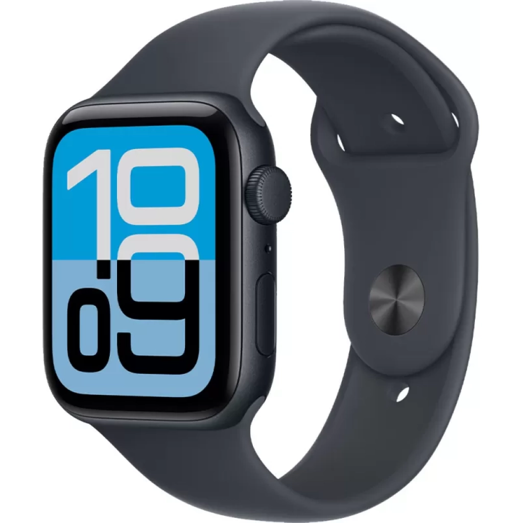 Apple Watch SE 3 GPS 44 mm, Midnight Aluminum Case with Midnight Sport Band M/L (MEHQ4LW/A)