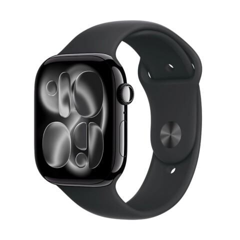 Apple Watch Series 11 GPS 46 mm, Jet Black Aluminum Case with Black Sport Band (MEUX4LW/A)