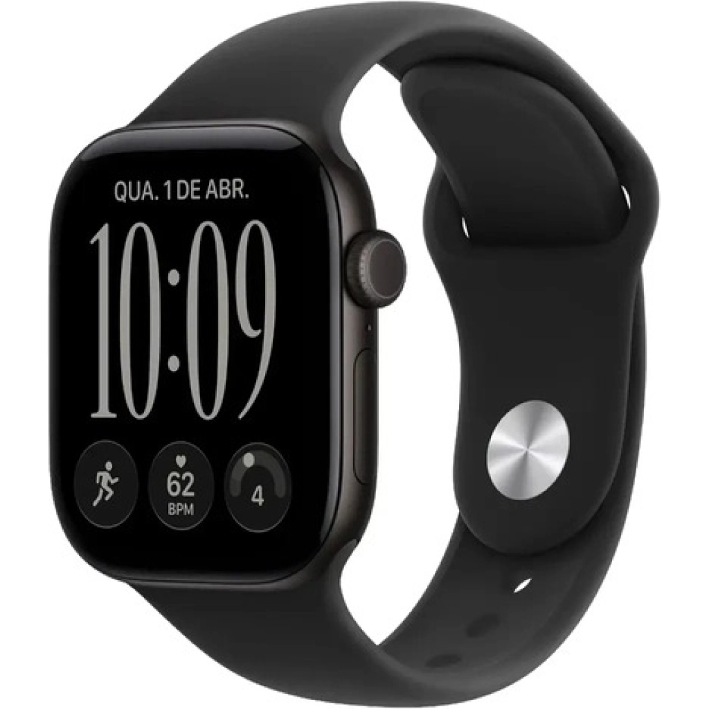 Apple Watch Series 12 GPS 46 mm, Black Aluminum Case with Black Sport Band M/L (MJEL4LS/A)