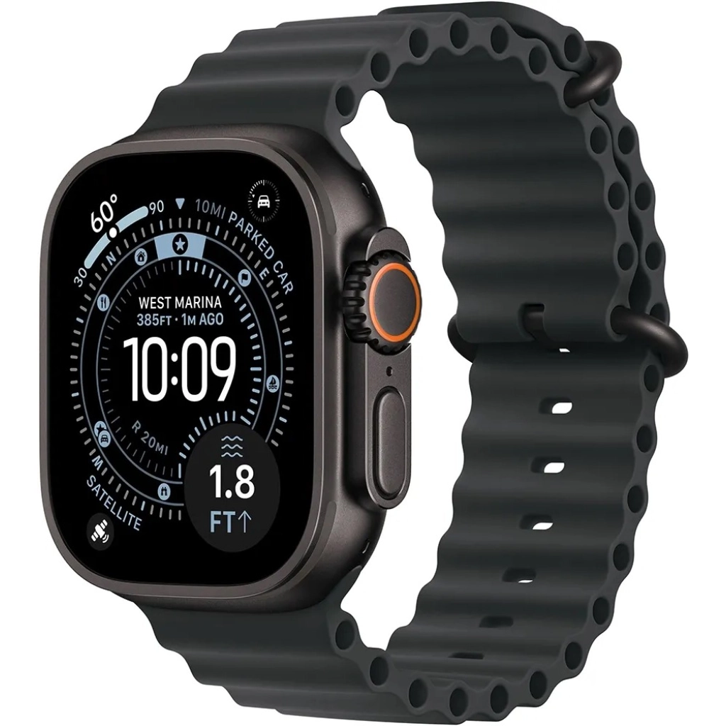 Apple Watch Ultra 3 GPS + Cellular 49 mm, Black Titanium Case with Black Ocean Band (MF0J4LW/A)