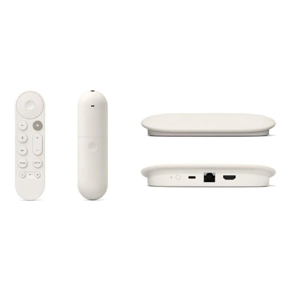 Google TV Streamer 4K in Porcelain, with Voice Remote and Smart Home Hub
