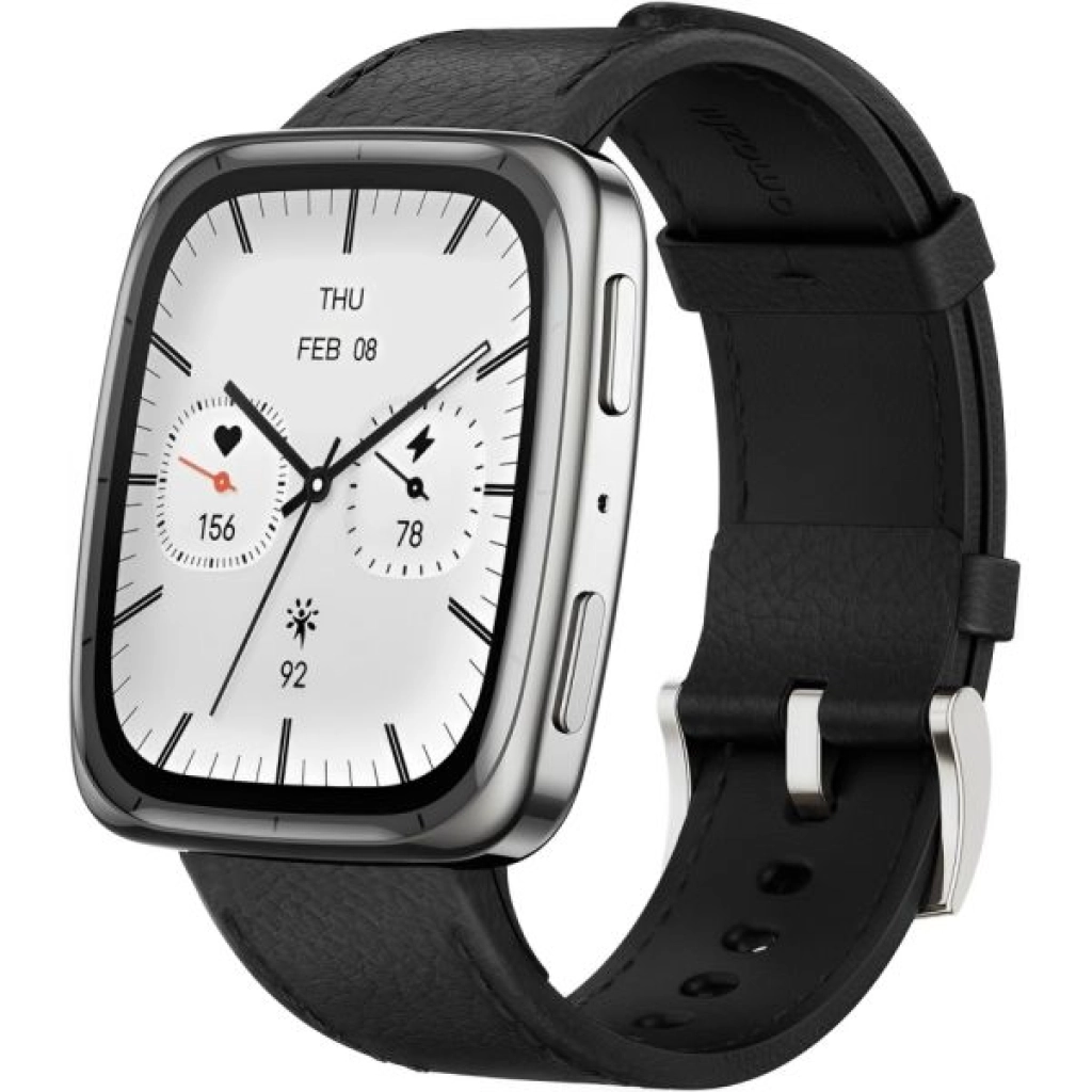Amazfit Active 2 Premium Smartwatch with GPS, Black Leather (A2440)