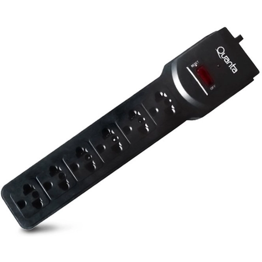 Quanta QTF01 6-Outlet Surge Protector Power Strip with Switch, 1.5 m
