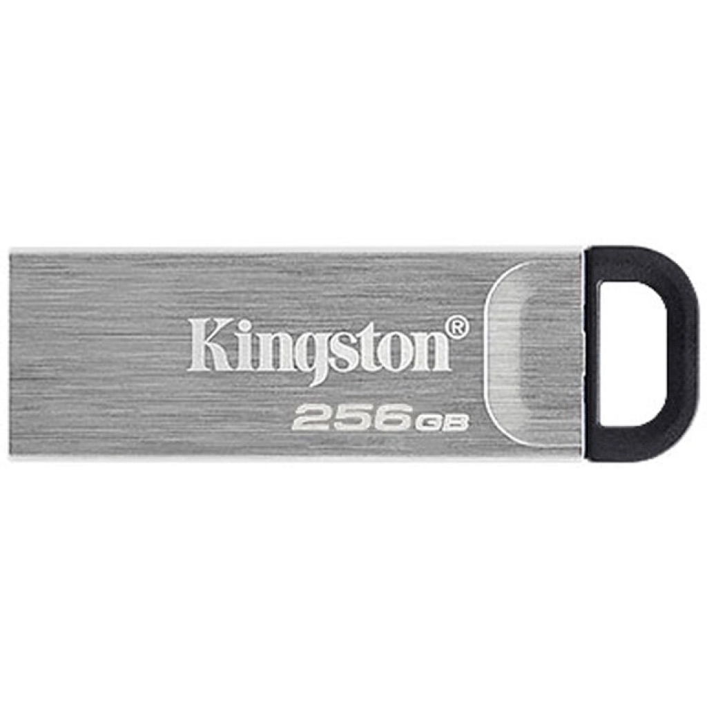 Pendrive Kingston DataTraveler Kyson de 256 GB, USB 3.2, metálico, plateado (DTKN/256GB)