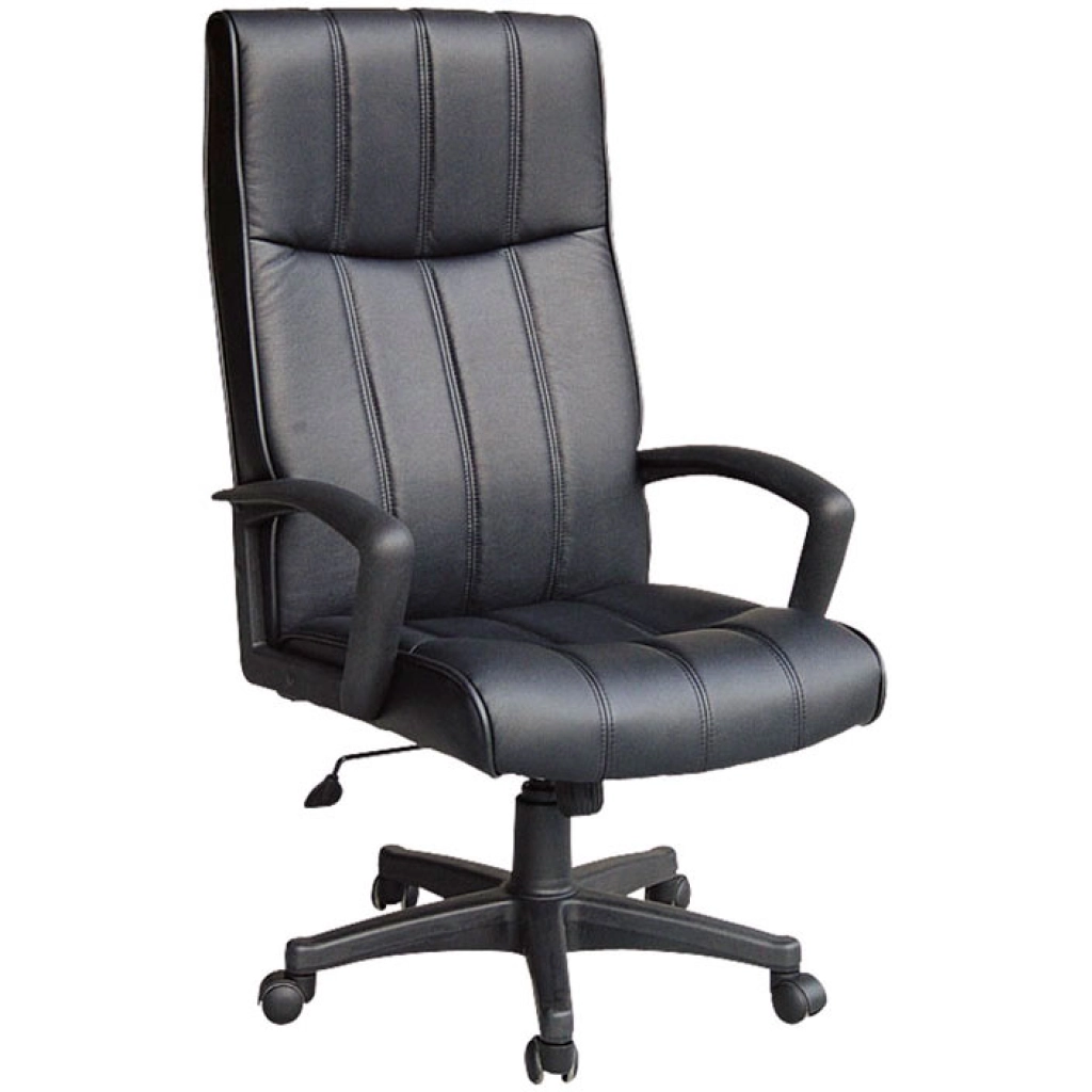 Silla de oficina Consumer CH-9001 respaldo alto, ecocuero negro