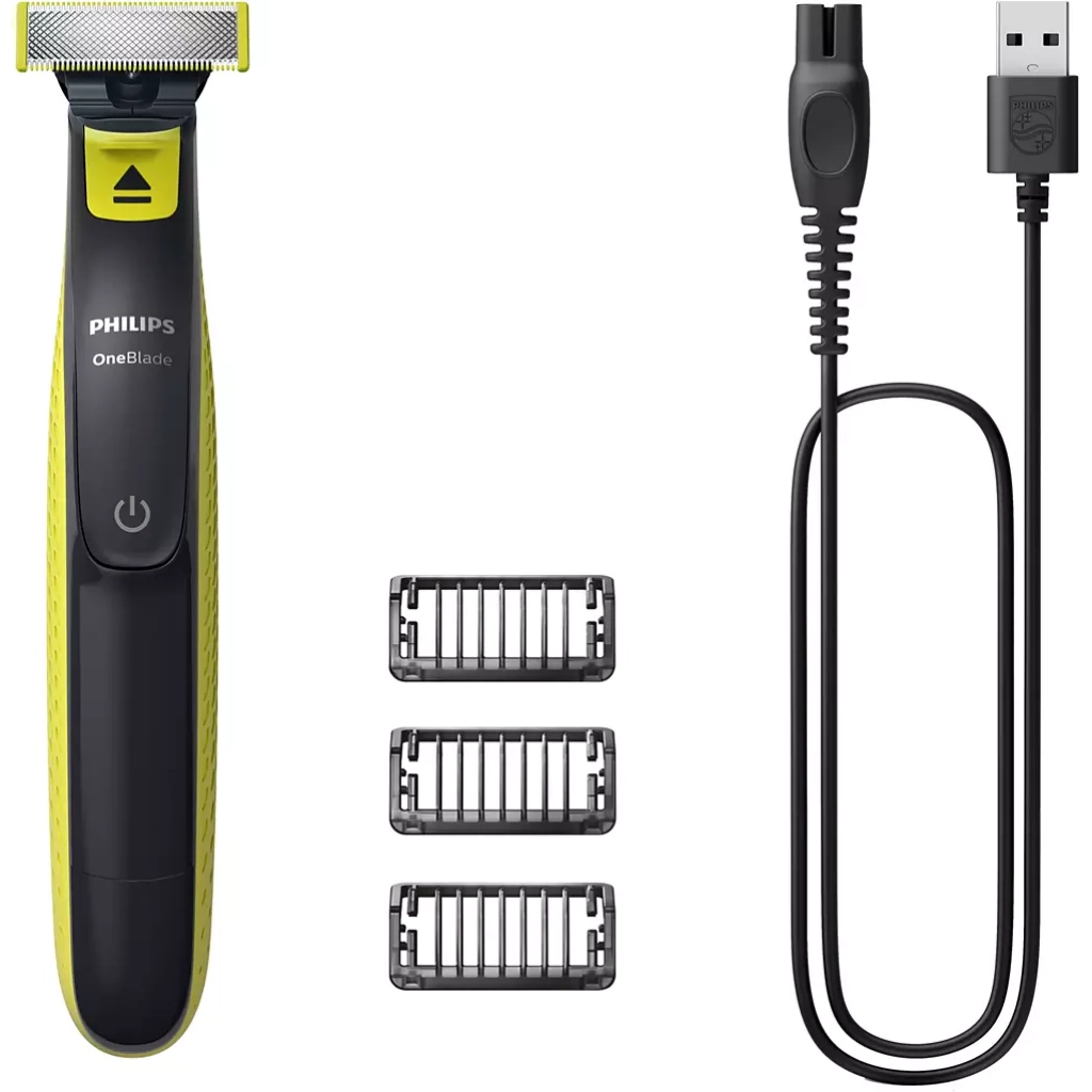 Philips OneBlade QP2724/10 Hybrid-Trimmer und Rasierer mit 3 Kämmen