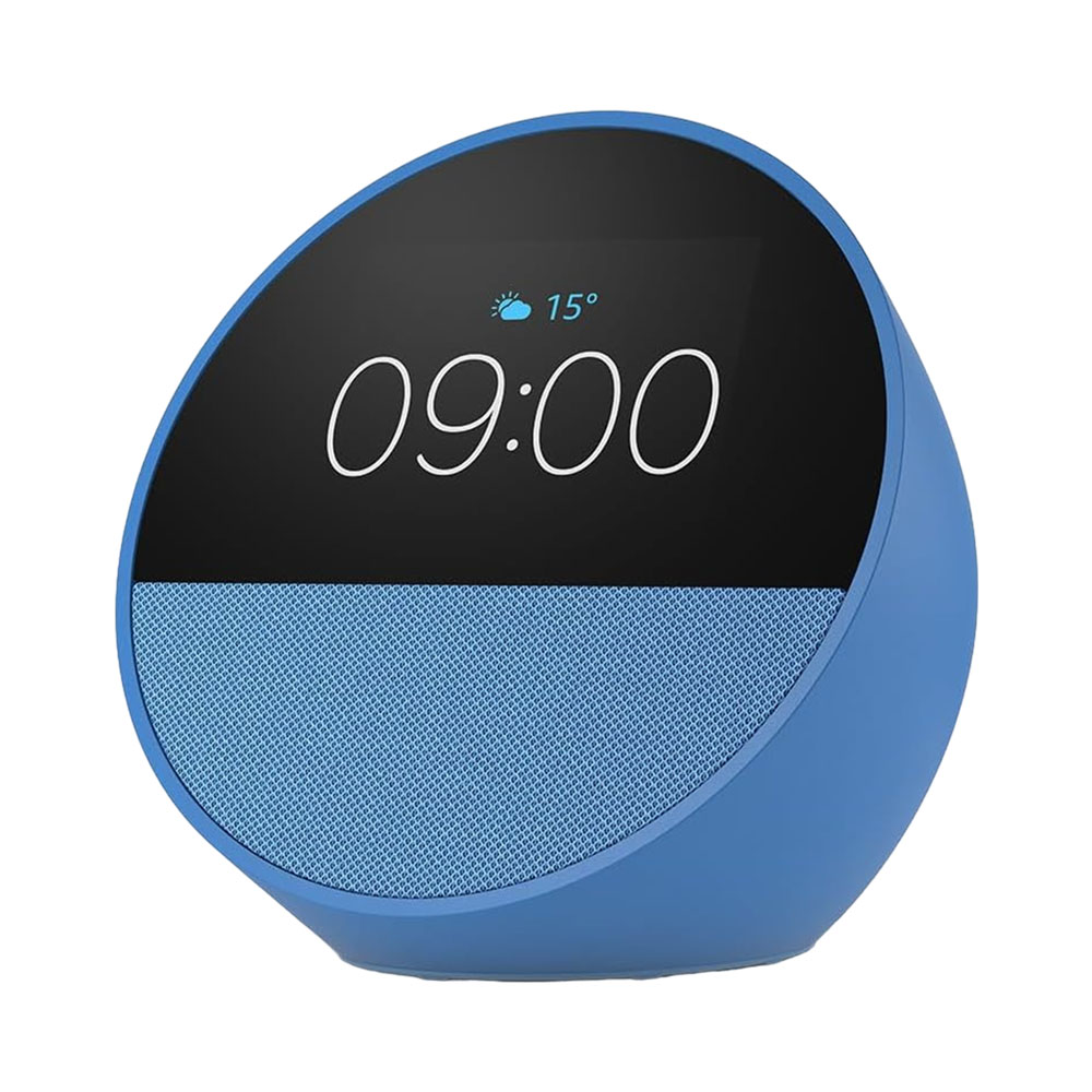 Caixa de som inteligente com Alexa Amazon Echo Spot (2024), com tela de relógio