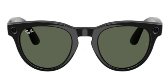 Ray-Ban Meta Headliner (Gen 2, RW4013) Smart Glasses, Shiny Black, Green Lenses